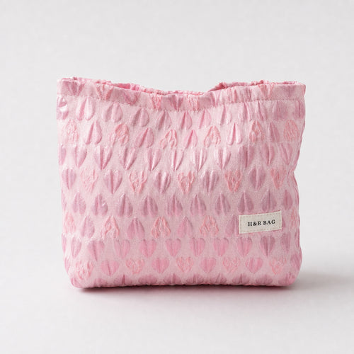 Jacquard Heart Pattern Makeup Bag